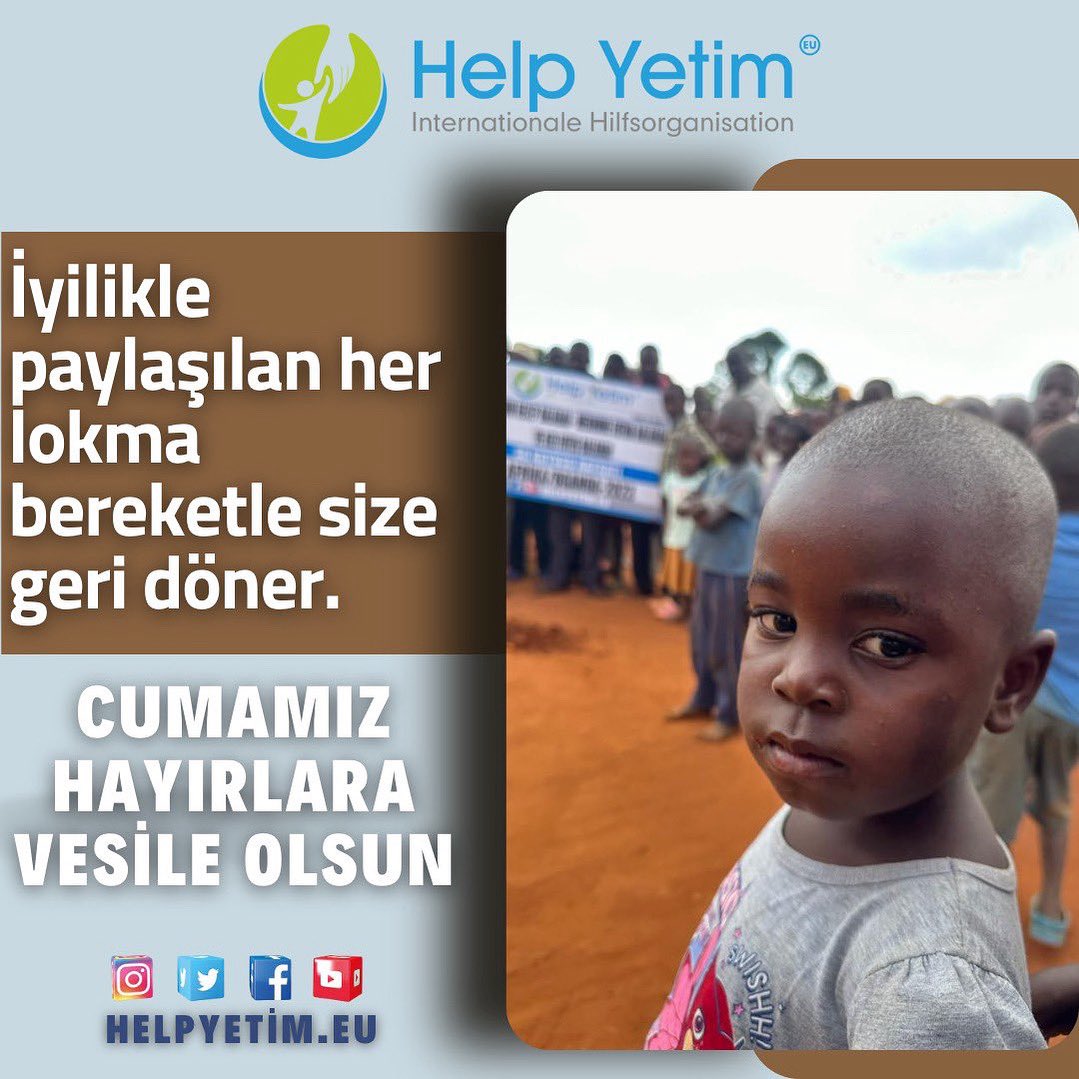 helpyetimeu's tweet photo. “İyilikle paylaşılan her lokma bereketle size geri döner.”
CUMAMIZ HAYIRLARA VESILE OLSUN #helpyetim #cuma https://t.co/mflkrrQKty