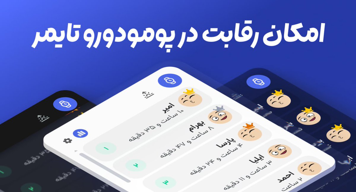 widgetify_ir's tweet image. 🥇🥈🥉 با پرومدرو تایم رقـابت کن!

هرچی بیشتر تمرکز کنی، جایگاهت بالاتر میره. ببین کی بیشترین زمان تمرکز رو داره و خودت رو به چالش بکش!
