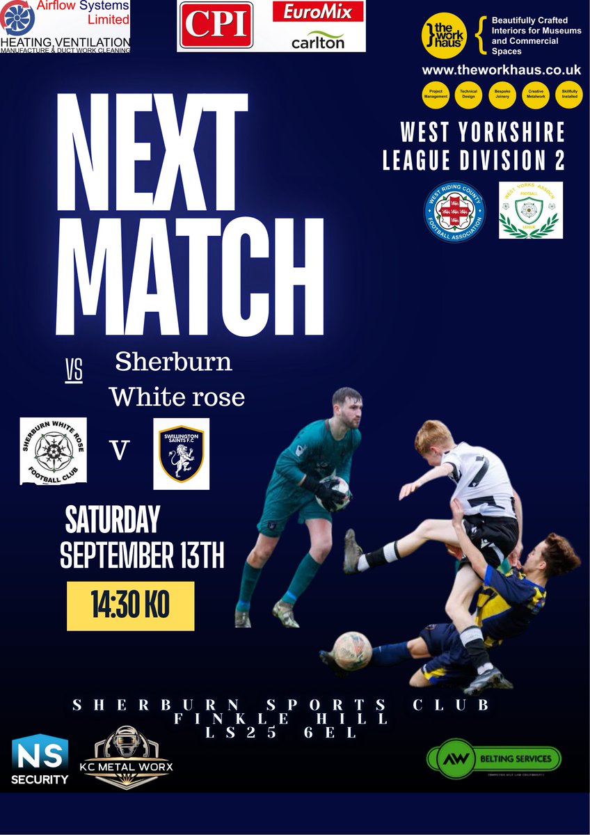 After last weekend off we are back in action this tomorrow as we make the short trip across to second placed Sherburn White Rose. 

All Support welcome.

#UpTheSwilly #ASAW