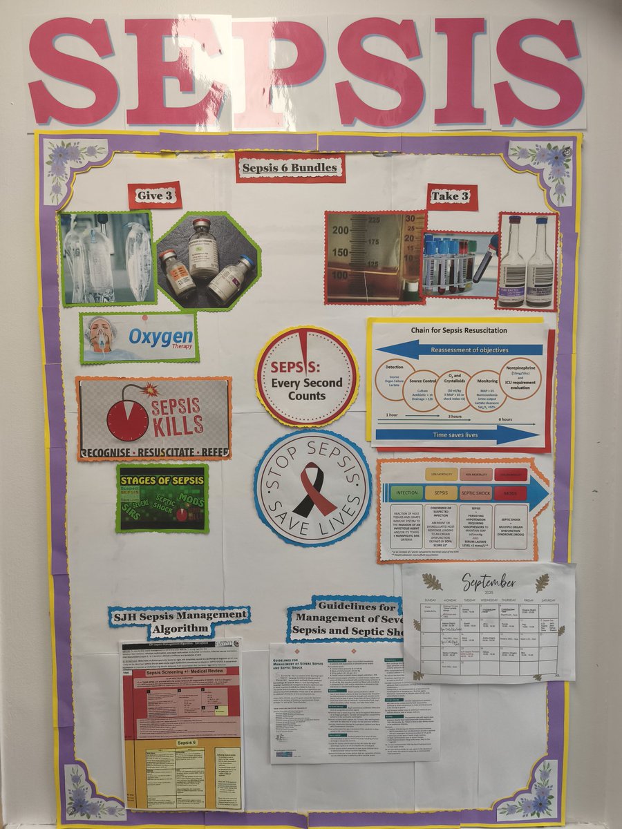 Sepsis September education across the #criticalcare areas <a href="/stjamesdublin/">St James's Hospital</a>  Nurses empowering nurses with focused, bit sized education! Promoting quality person centered care ✨ #patientfirst #SJHNursing #SepsisPrevention