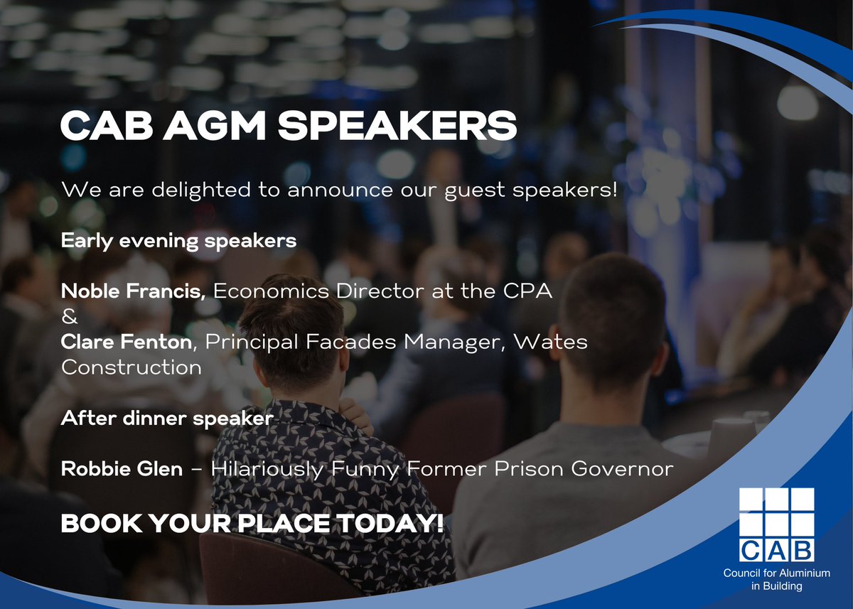 We are delighted to confirm our guest speakers for our 31st AGM on Thursday 23rd October 2025

An evening of insight and entertainment you won’t want to miss!

#AGM2025 #ConstructionIndustry #Networking #BusinessEvents