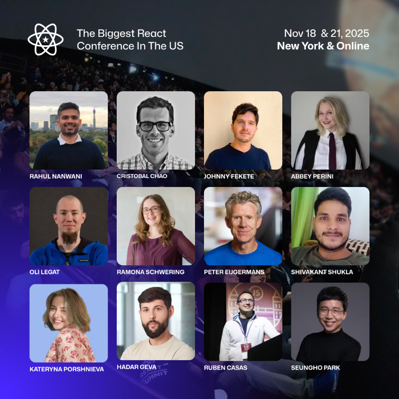 ReactSummit's tweet photo. 😎The full lineup is out! Meet the React &amp; related core teams, explore the latest AI and full-stack trends at React Summit US — all next to the Statue of Liberty.

Secure your spot for Nov 18 &amp; 21!