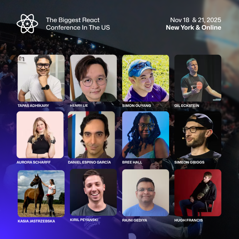 ReactSummit's tweet photo. 😎The full lineup is out! Meet the React &amp; related core teams, explore the latest AI and full-stack trends at React Summit US — all next to the Statue of Liberty.

Secure your spot for Nov 18 &amp; 21!