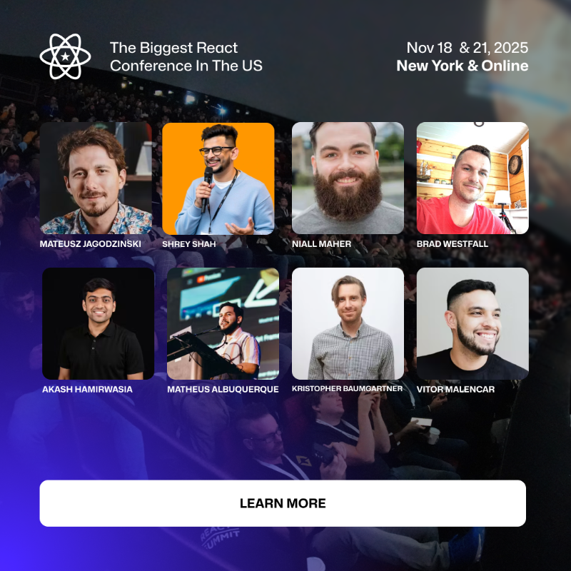 ReactSummit's tweet photo. 😎The full lineup is out! Meet the React &amp; related core teams, explore the latest AI and full-stack trends at React Summit US — all next to the Statue of Liberty.

Secure your spot for Nov 18 &amp; 21!