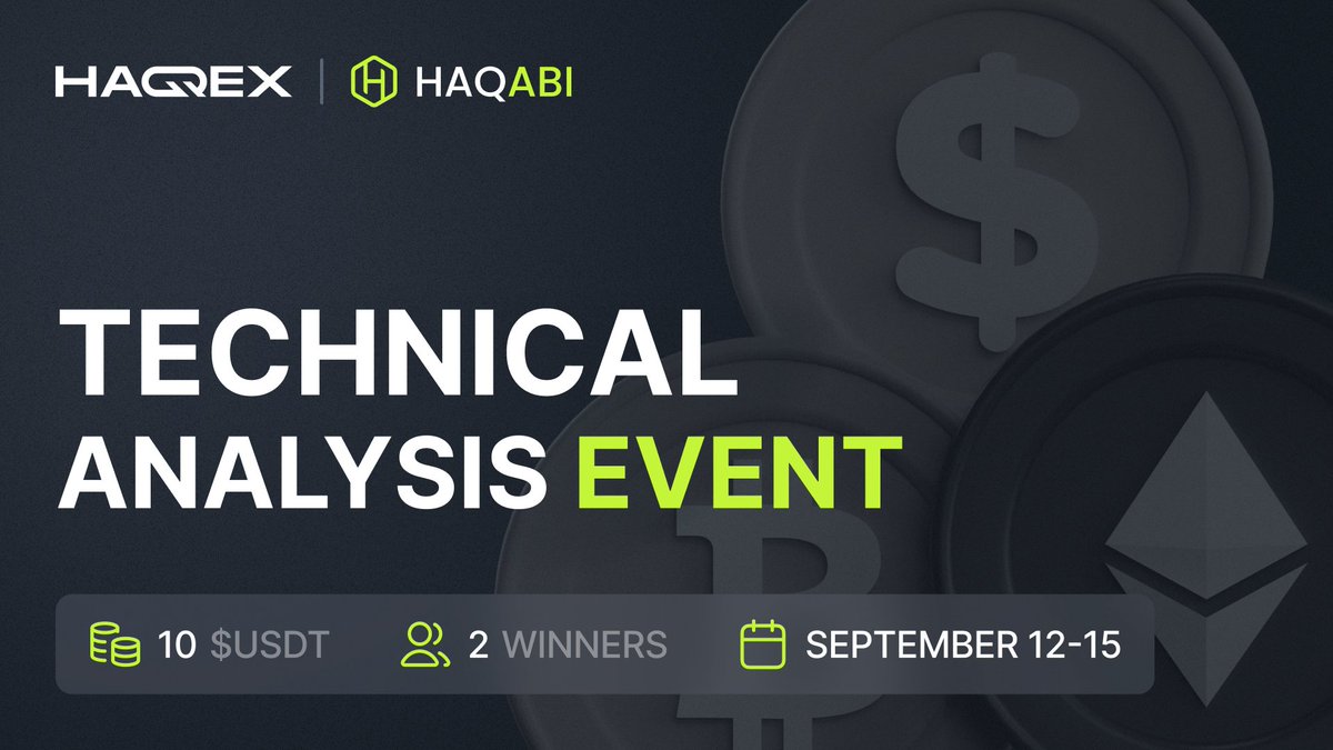 HaqqexHQ's tweet photo. @HaqqexHQ Crypto Analysis Challenge 🚀

Can you predict the price of $BTC on September 14 at 12:00 UTC using your technical analysis skills?

❗️Entries will be accepted until September 13, 23:00 UTC.

🏆 The 2 closest predictions will win $5 each, credited to your @HaqabiHQ wallet! Results on Monday!