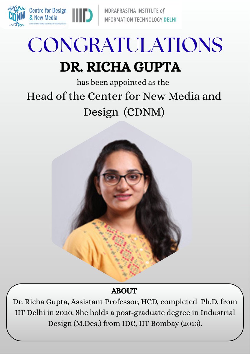 Center for Design and New Media (CDNM), IIIT-Delhi tweet media