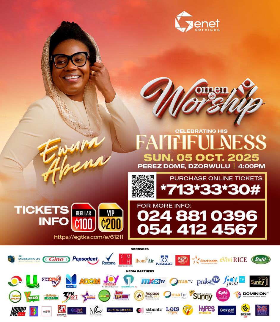 EwuraAbenaMusiq's tweet image. Accra Ghana 🇬🇭!!! We’re “CELEBRATING HIS FAITHFULNESS” with worship at WOMENinWORSHIP. Grab your tickets.

#EwuraAbena #WarriorQueen #GraceOverflow #Ebefa #SoulGospel #DovvsuAmbassador