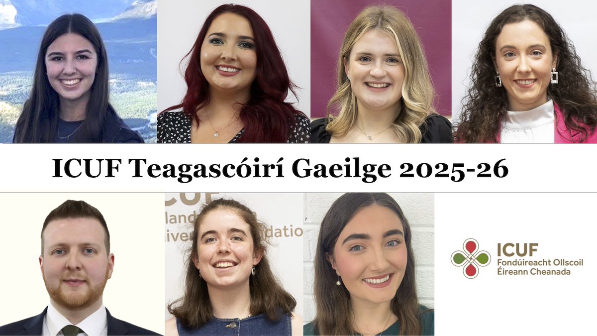 ICUF_Awards's tweet photo. Guímid gach rath ar ár dteagascóirí nua don bhliain atá amach rompu agus iad ag socrú isteach ina gcuid ollscoileanna i gCeanada. Táimid an-bhuíoch de @deptrcdg as a cuid tacaíochta leanúnaí 🇨🇦 🇮🇪 https://t.co/02FkPIlfgm #Ceanada #Gaeilge #trasnanadtonnta https://t.co/q9aXJ8s7k4