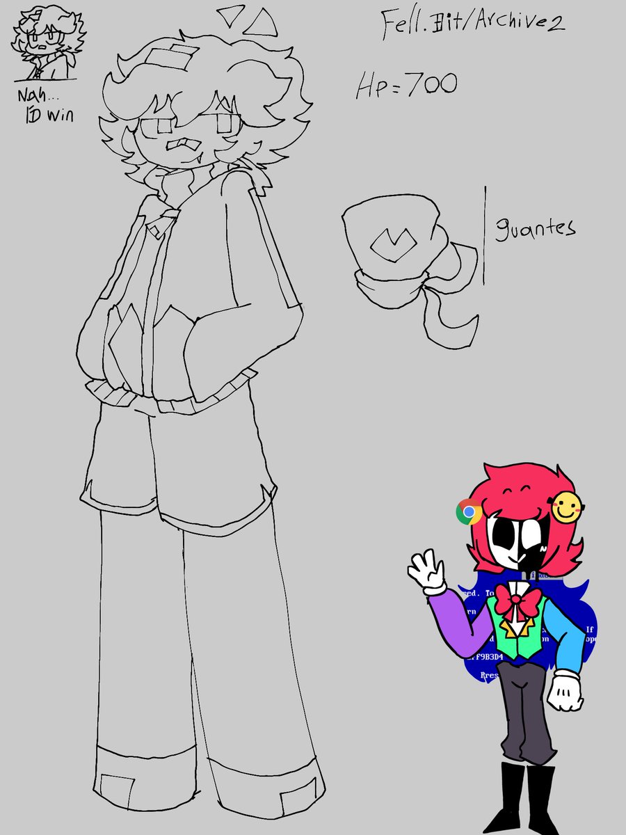 Aether_GM's tweet image. Wip of the new fell.bit reference... and his girlfriend down there 

#art #wip #ocart