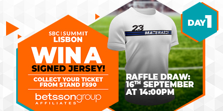 Win exclusive Materazzi merch &amp; epic prizes! 👕🎁
Want a custom T-shirt signed by football legend Marco Materazzi? 👕✍️ That’s just one of the amazing prizes waiting for you at SBC Lisbon Day 1!

#SBCLisbon #GiveawayTime #Materazzi #EpicPrizes  #BetssonGroup #BGA