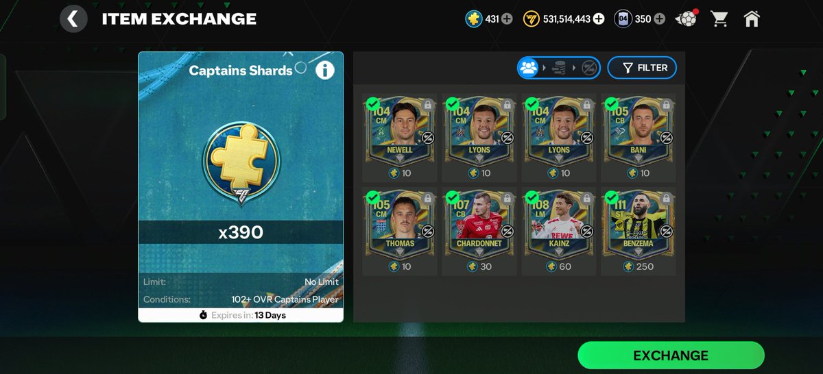 🚨THE END OF THE EVENT🚨

- I have 820 shards balance
- I'll collect more for some suitable one

• I think if you are done w shards
• Better to wait for new event 

- Just collect every resource 
- That will help to get 112-113 OVRs 

- You can stop pack opening if you have