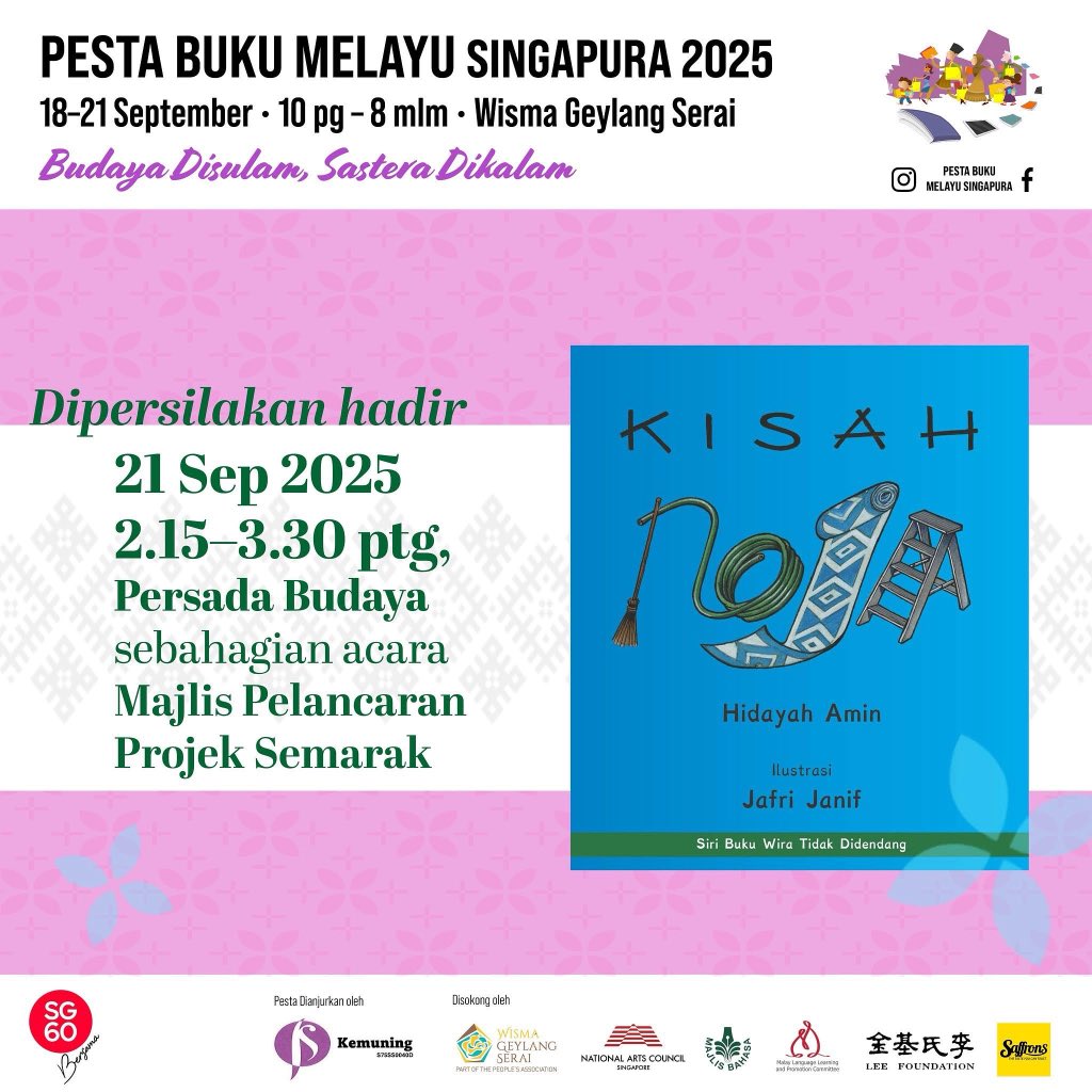 helangbooks's tweet photo. See you at the ‘Kisah Noja’ book launch!
#kisahnoja #unsungheroes #malaylanguage #singapore #southeastasia #mosque #childrenbooks https://t.co/xh8A2PEBuh