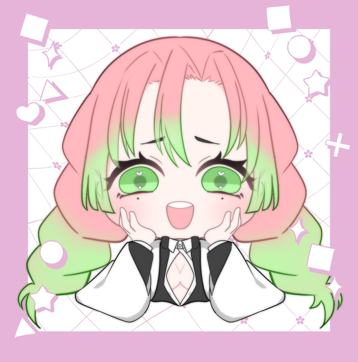 Nirue_'s tweet photo. “Chibi illustration of Obanai and Mitsuri 🐍💗
#DemonSlayer #ObanaiIguro #MitsuriKanroji #Fanart #Illustration” https://t.co/UnZ1pBGelH