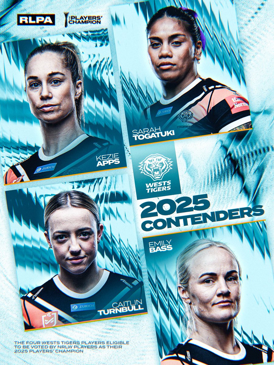 These four stood strong for the Tigers in 2025 👏

Nominated by their player leaders, here are the four Tigers Contenders for the RLPA Players’ Champion 🏆

Winner announced Oct 2 on <a href="/NRLonNine/">NRL on Nine</a> 🗳️

Read the full list here: rlpa.com.au/news/contenders