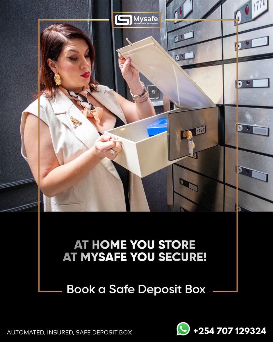 SaritYourCity's tweet image. No queues. No delays. Just seamless access. 🚀
Mysafe Kenya’s automated #SafeDepositBox gives you quick, private &amp;amp; secure control with biometrics + encrypted cards. 
Visit Mysafe Kenya, Lower Ground Floor at Sarit
☎ +254 707 129324 | 
#SecureStorage #PeaceOfMind #SaritYourCity