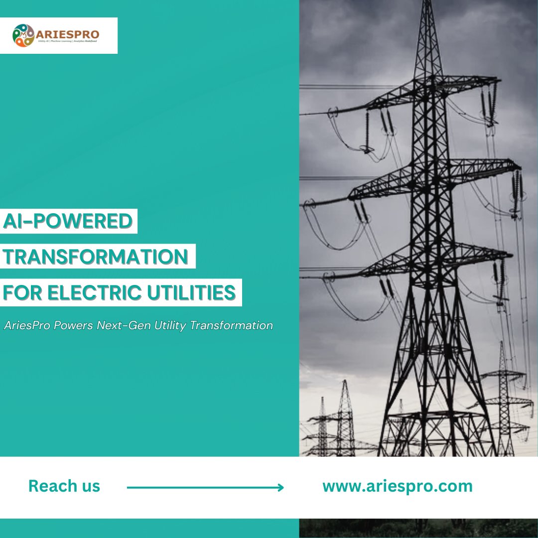 AriesProIT's tweet image. Transform your electric utility operations with AriesPro’s AI-powered solutions! From predictive analytics to smart grid management, we empower utilities to innovate, optimize, and deliver exceptional service. 
Know more : ariespro.com
#SmartUtilities #AIForUtilities