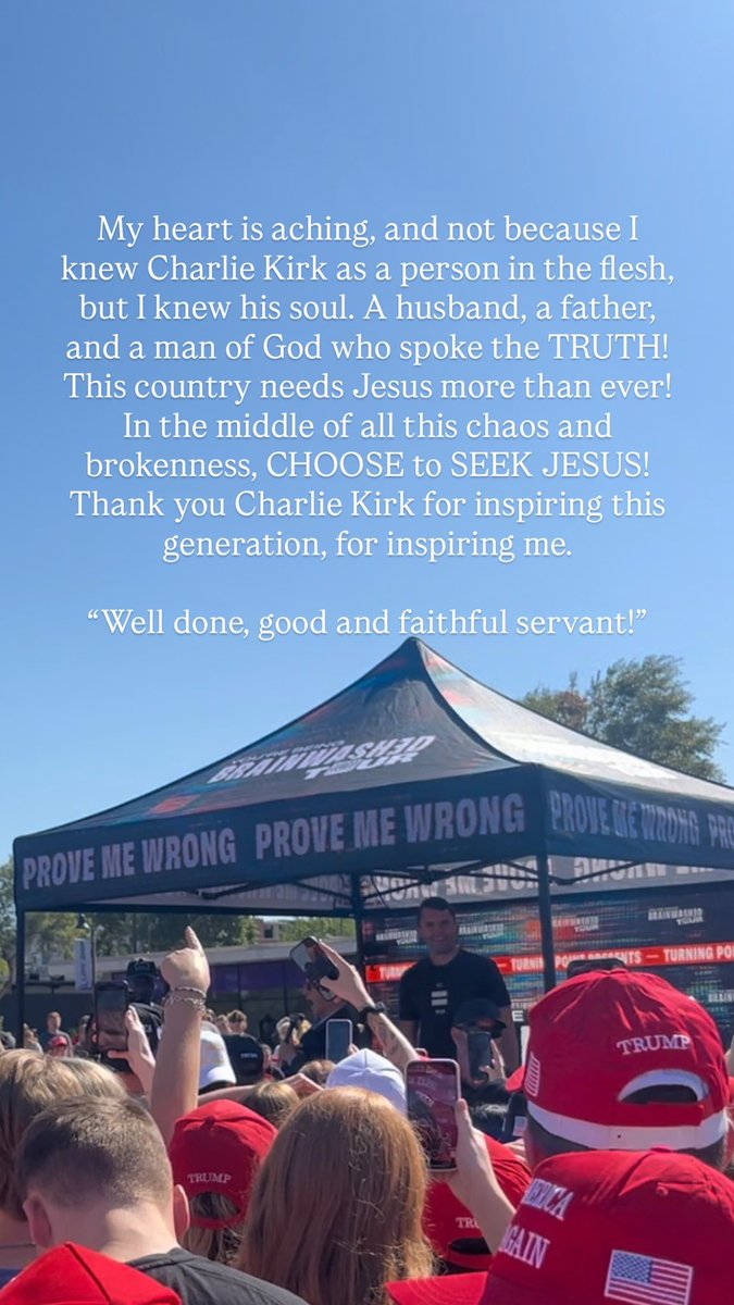 My prayers go out to his wife and kids