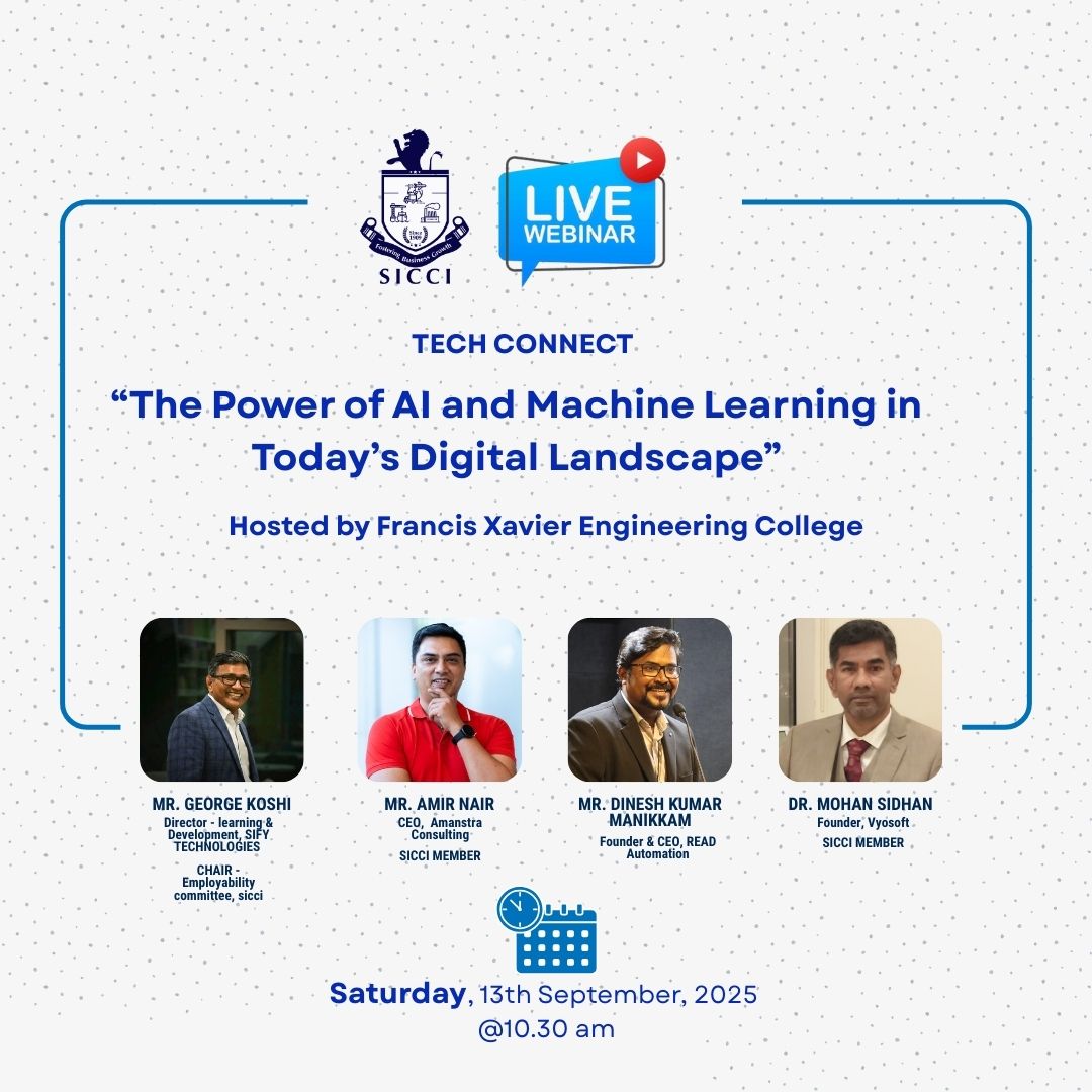 sicci_in's tweet photo. 🚀 Students explored the future of tech at SICCI’s webinar on AI &amp; Machine Learning!

📅 13 Sept 2025 | 🏫 Francis Xavier Engineering College, Tirunelveli
A session filled with innovation, learning &amp; future-ready insights. 💡

#SICCI #AI #MachineLearning #FutureOfTech #Webinar https://t.co/7659FTuevq