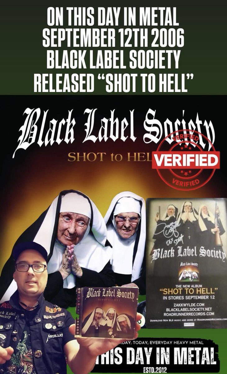 ThisDayInMETAL's tweet photo. Sept 12th 2006 𝐁𝐥𝐚𝐜𝐤 𝐋𝐚𝐛𝐞𝐥 𝐒𝐨𝐜𝐢𝐞𝐭𝐲 released the album "Shot To Hell" #TheLastGoodbye #BlackMassReverends #NewReligion #SickOfItAll #ConcreteJungle #HeavyMetal
𝐃𝐢𝐝 𝐲𝐨𝐮 𝐤𝐧𝐨𝐰...
The album peaked at number 21 on the Billboard Chart. https://t.co/oxMCNvtqZO