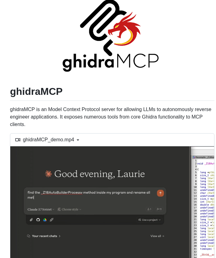 lets LLMs automate reverse engineering in Ghidra