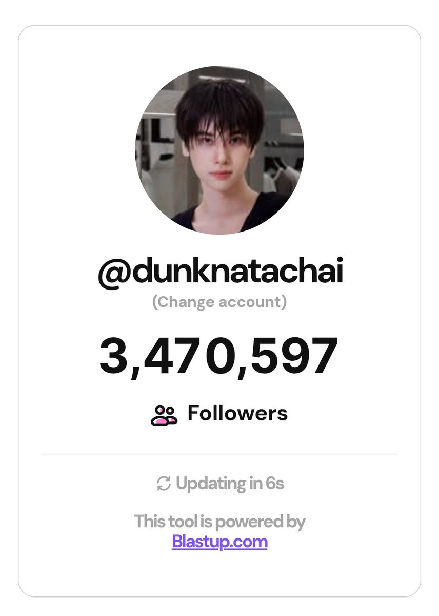 (Instagram Follower Growth)
Ig: dunknatachai 

Time gap: 24 hours
Variation: Increase by more than 1.1K followers

#dunknatachai #จุงดัง #JoongDunk