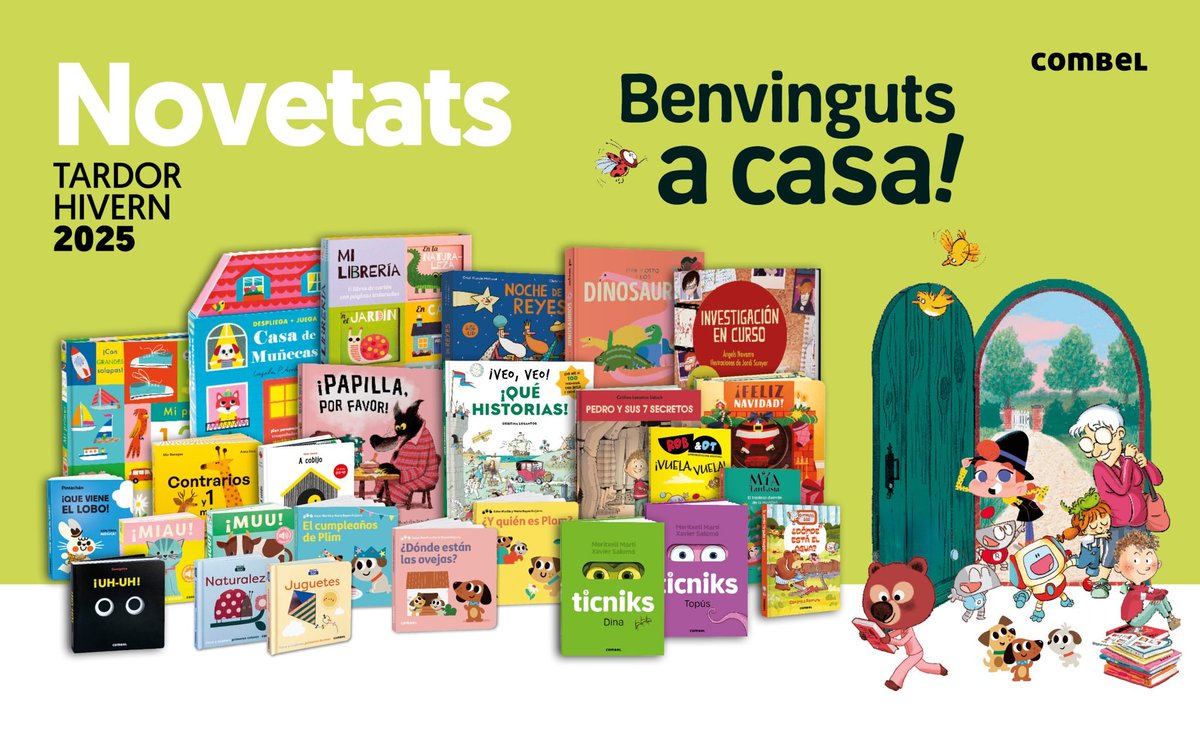 📢NOVETATS!
Ja tenim aquí una nova campanya de novetats de #CombelEditorial, que heu d’imaginar com una casa oberta plena de llibres i racons per jugar, llegir i aprendre en bona companyia.
Obriu la porta, passeu les pàgines, poseu-vos còmodes i feu com a casa vostra. 👇👇