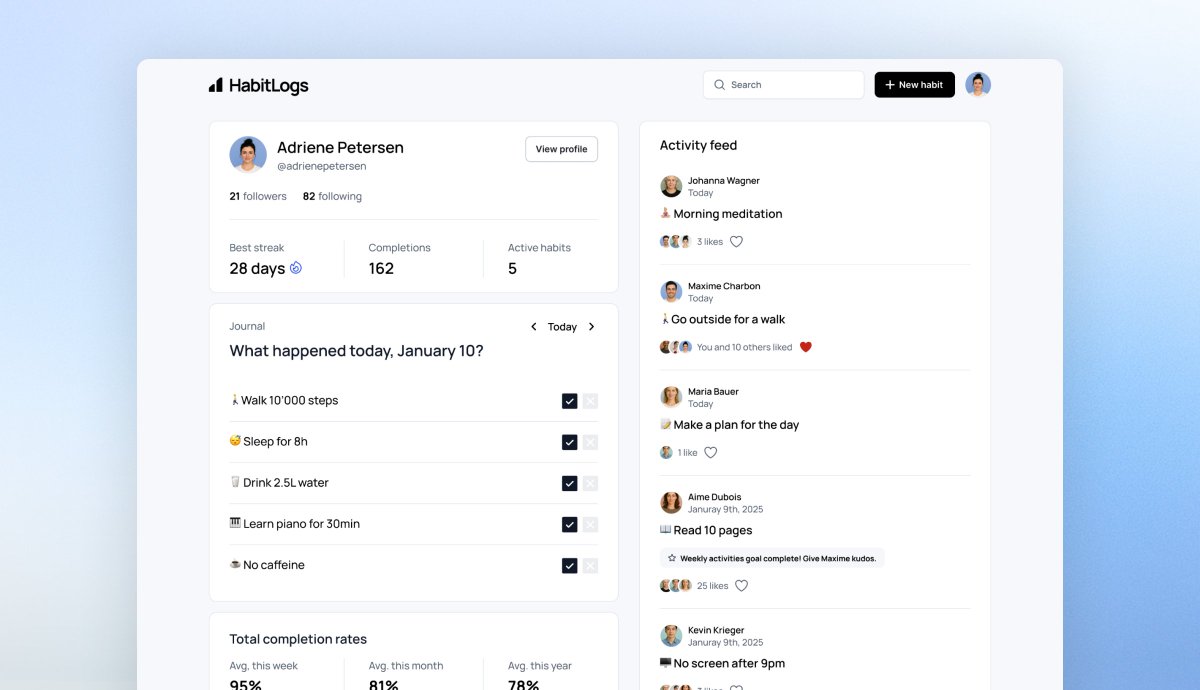 I suck at sticking to habits.

Tried all the habit apps. Tried tracking them on a spreadsheet. Nothing worked. Always gave up after 2-3 weeks.

So I built my own app that helps me stick to habits.

Check it out: habitlogs.com 

#buildinpublic