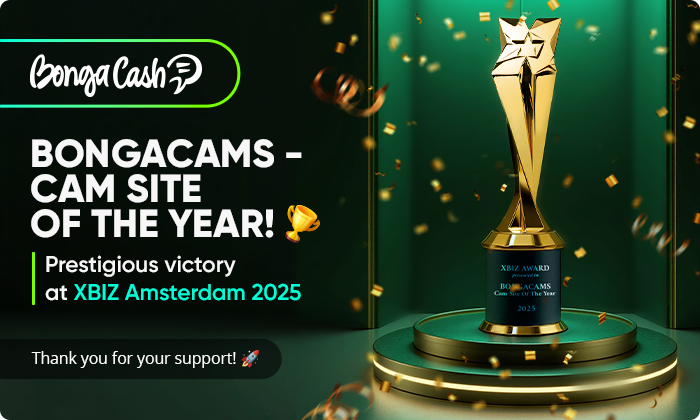 BongaCams – CAM SITE OF THE YEAR! 🔥

🏆 We won at #XBIZAmsterdam 2025! 🎉

Thanks to all our partners for the trust &amp; support — this victory is ours together! ❤️