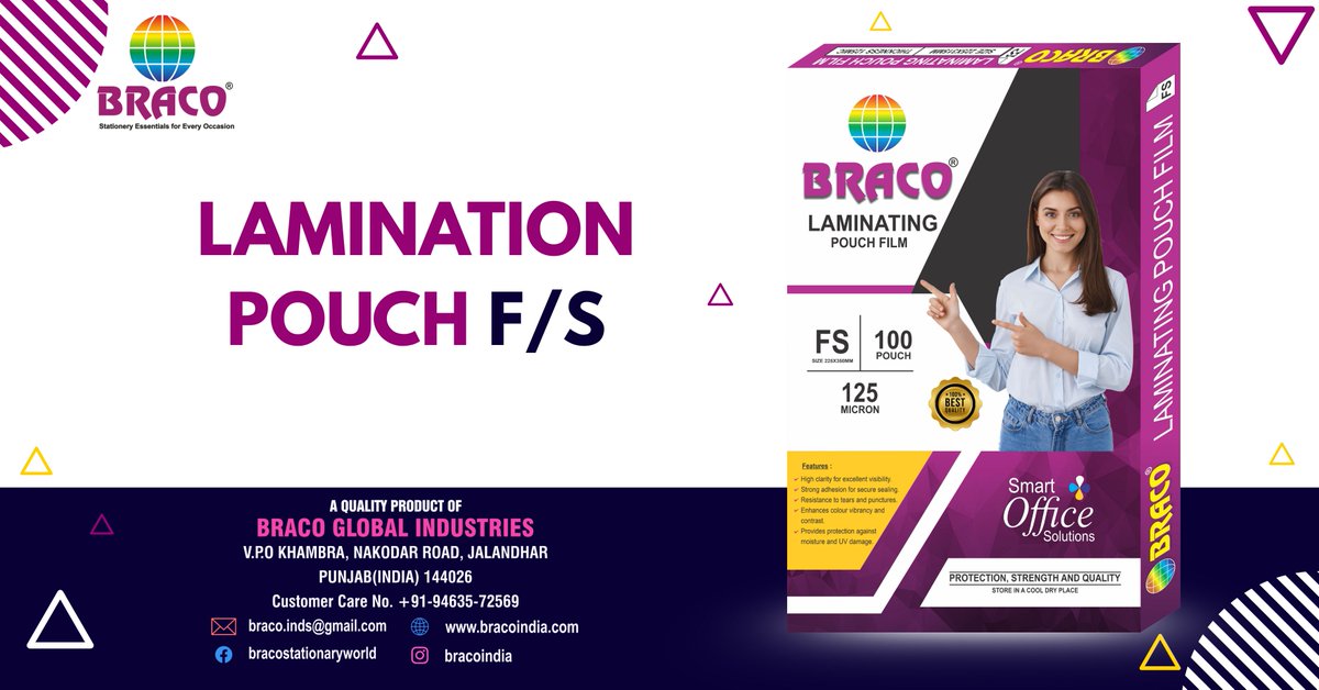 Braco Lamination Pouch F/S
Ready In Stock
Contact via DM!
wa.me/message/CQGU3V…