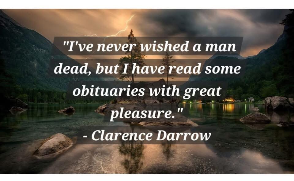 We do not celebrate death, but nor do we mourn the passing of our enemies.