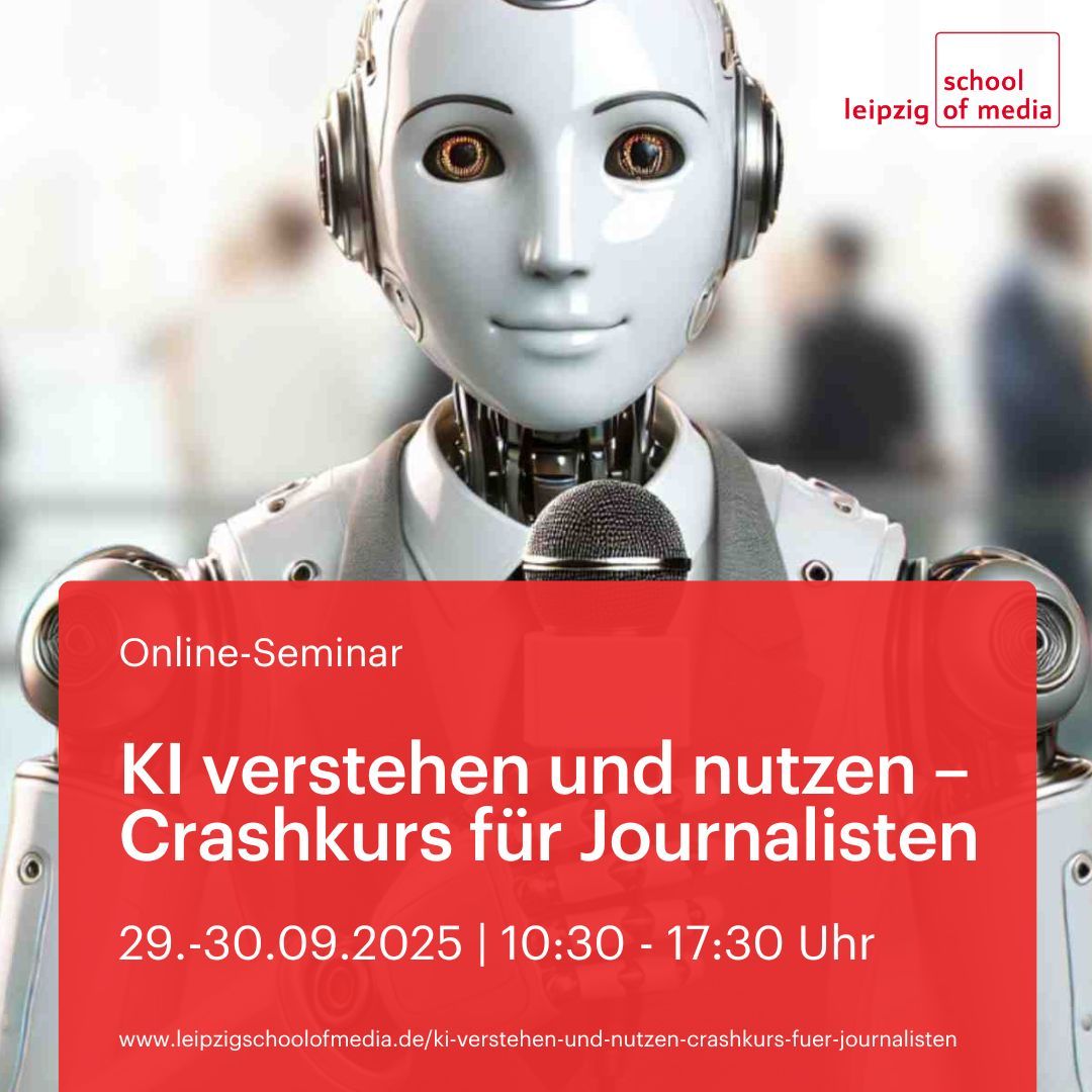 KI verändert den Journalismus – von der Recherche bis hin zur automatisierten Textproduktion. Doch wie lassen sich KI-Tools im Redaktionsalltag wirklich sinnvoll einsetzen? 
Das zeigt unser zweitägiger Online-Crashkurs!
leipzigschoolofmedia.de/ki-verstehen-u…