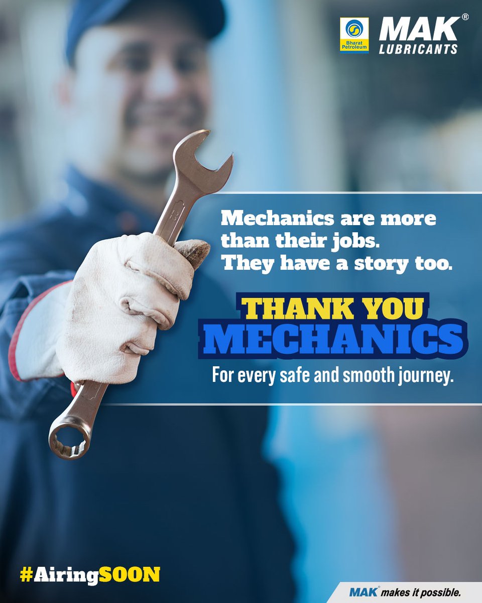 BPCLMakLubes's tweet image. Keeping the wheels of progress turning isn’t easy — it takes skill, dedication, and the relentless spirit of a mechanic.
Day after day, they work tirelessly to ensure every part of your vehicle runs smoothly, keeping you safe on every journey.

Ever wondered what their lives are…