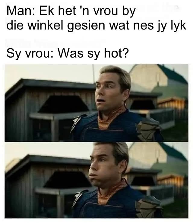 Antwoord reg of jy is weg 😂 #bignikradio #afrikaans #meme