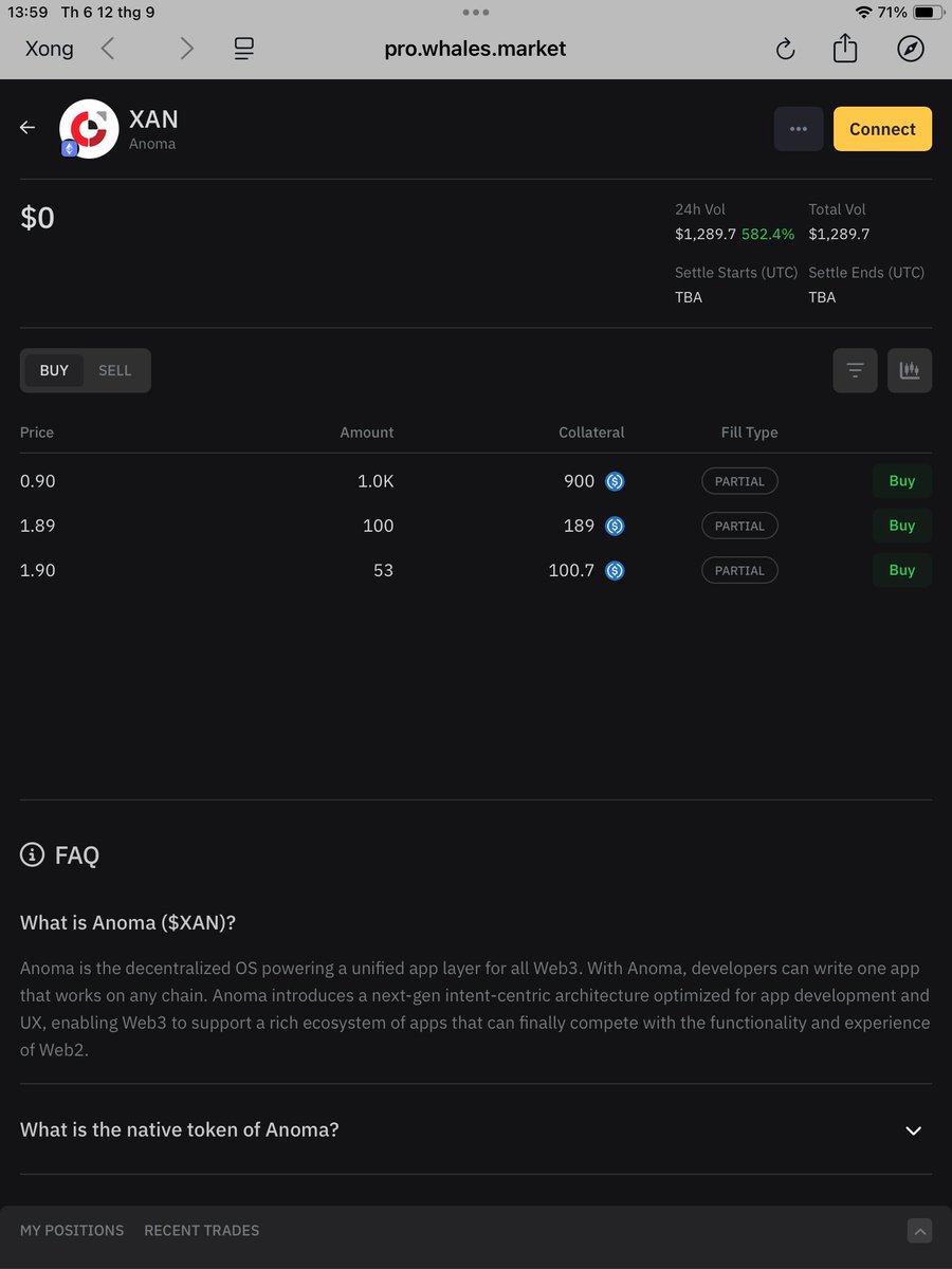 Token $XAN của dự án <a href="/anoma/">Anoma</a> đã được niêm yết trên whales premarrket, volume giao dịch chưa nhiều nhưng mọi thứ trong có vẻ khá ổn. Đang mong chờ thông tin tge và pool airdrop cho testnet user