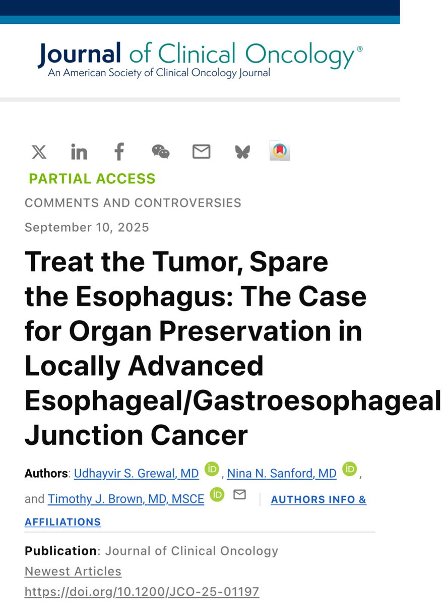 ❓Is esophagectomy always necessary in LA esophageal/GEJ cancer?
⚠️ Surgery = high morbidity/mortality, impaired QoL
📊 SANO: surveillance after cCR noninferior OS
🧪 IO &amp; biomarkers may expand NOM
🚨 Ongoing trials (NEEDS/ESORES/SANO-2) could redefine standards
🔗