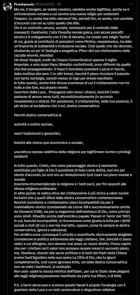 ccPinachet's tweet photo. Ho contato almeno 15 puttanate nel lungo post di quel Proskynesis che nella bio si dichiara esperto di storia, politica, attualità (chissà le minchiate che scrive sugli altri argomenti).
Dall'alto della sua abissale ignoranza, #bomby applaude e commenta “impeccabile”. https://t.co/VqGj1db7DF
