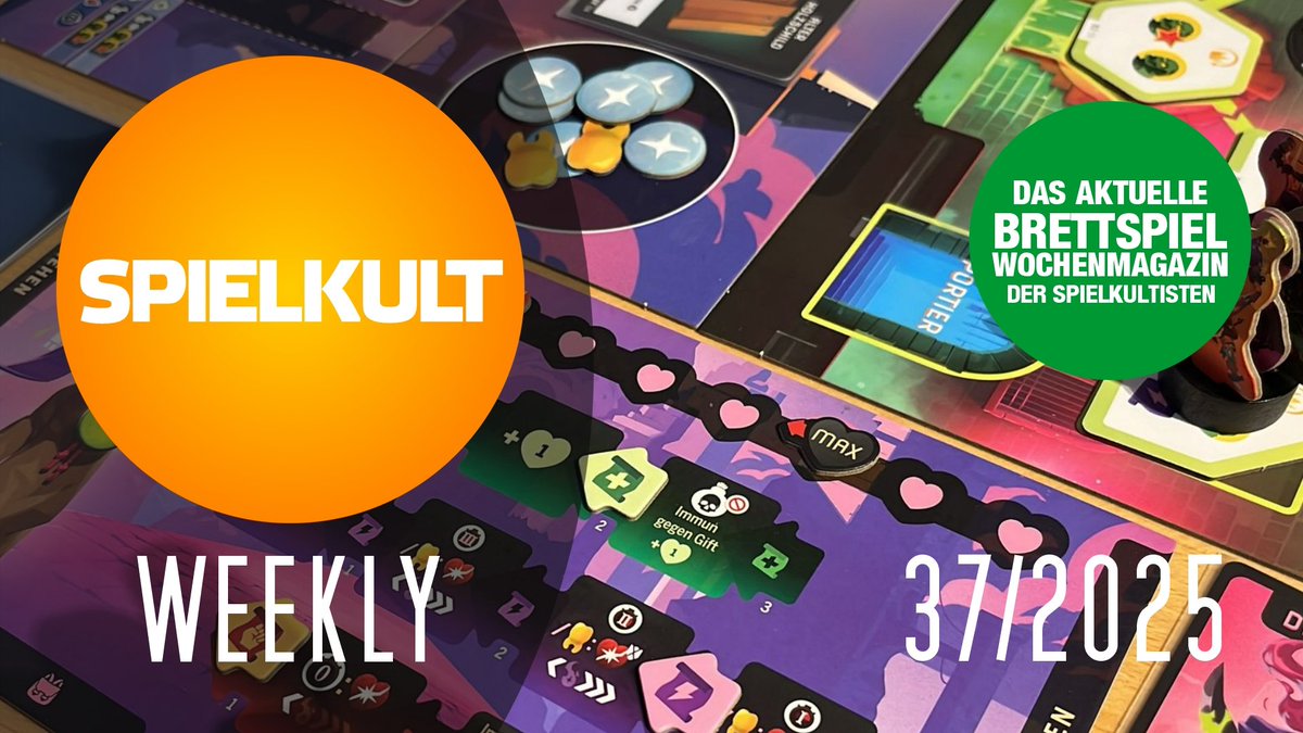#Werbung Pünktlich zum Wochenende gibt es wieder die neueste Ausgabe unseres Brettspiel-Wochenmagazins auf YT: youtu.be/1cKCO1pVTA4 - Schaut gern mal rein! 😊