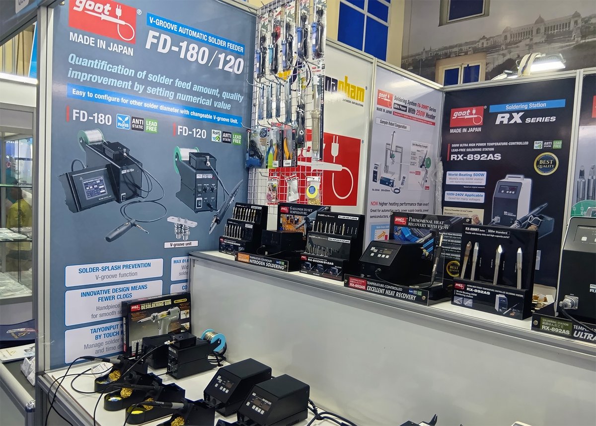 Taiyo_goot's tweet photo. 【海外展示会】
ベトナム ハノイにて本日まで開催の「NEPCON VIETNAM 2025」✨
代理店の𝐕𝐢 𝐍𝐚 𝐏𝐡𝐚𝐦 𝐉𝐒𝐂ブースで出展し、goot製品をPRしました。

多くの方々にご来場いただき誠にありがとうございました！
#goot #NEPCON https://t.co/QHAwPhKxgn