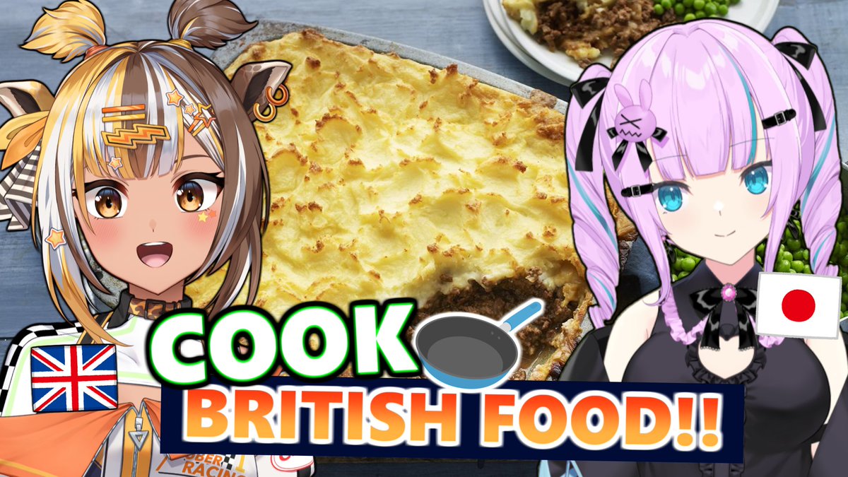 TOMMOROW

I'm gonna collab with Kiri and I try cook British food for the first time!
you never expected this, and you have never try real good British food. we do REAL THING

⏰2PM BST / 10PM JST on Sep.13th, Saturday