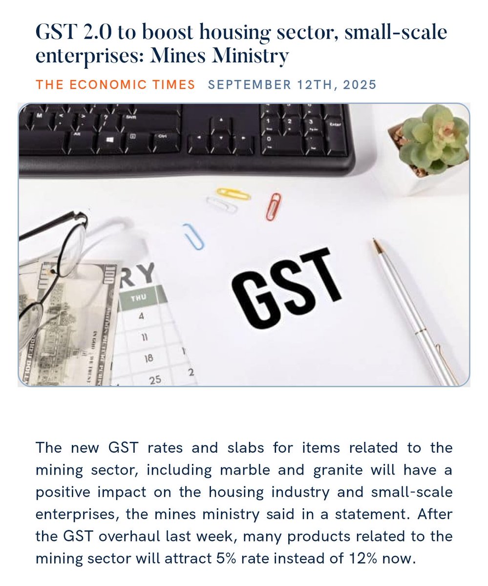 GST 2.0 to boost housing sector, small-scale enterprises: Mines Ministry
economictimes.indiatimes.com/news/economy/p… 

via NaMo App