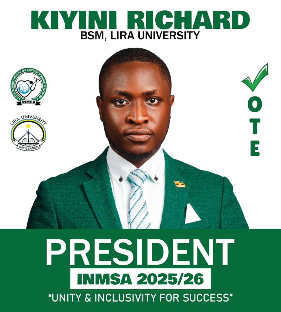 In the bid to empower the Future of Nursing and Midwifery, here comes Hon. KIYINI RICHARD for presidency <a href="/INMSAstudents/">Inter-university Nursing & Midwifery Students Asso</a> 

Proven leadership skills, passion for nursing &amp; midwifery and commitment to empowering students.

Let's vote <a href="/Richardkiyini/">Richard Kiyini</a>, Unity &amp; Inclusivity for Success!