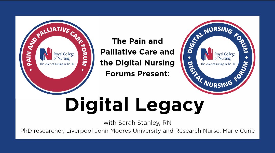 New podcast 🎙️
Thank you to <a href="/RCNDigiNurse/">RCN Digital Nursing Forum</a>
and <a href="/RCNPainPall/">Pain and Palliative Care Forum</a> for inviting me to talk about #DigitalLegacy in #PalliativeCare 
Take a listen here 👇🏻
on.soundcloud.com/rJSvlejkY6BXIr…

#hapc #hpm #DigitalHealth