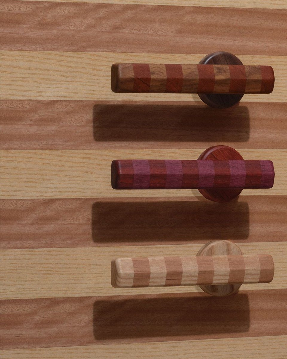 AHECmea's tweet image. At #3daysofdesign, Australian hardware brand Bankston unveiled The Streaks Collection with YSG Studio’s Yasmine Ghoniem.Sculptural levers, pulls&amp;amp;joinery pieces in striped formations celebrate natural timber tones—incl.American white ash &amp;amp; walnut—sustainably crafted in Australia.