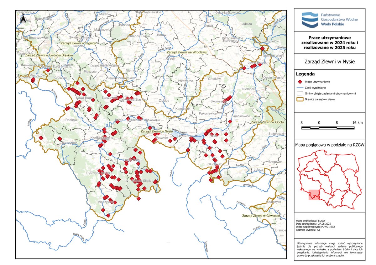 #StopPowodzi Zrealizowaliśmy już 73 zadania dotyczących usuwania skutków powodzi na terenie zarządu zlewni #Nysa. 
🛡️Do końca 2025 wykonamy łącznie 112 pilnych zadań o wartości prawie 182 mln zł. Kontynuujemy nasze działania dla poprawy bezpieczeństwa mieszkańców regionu!