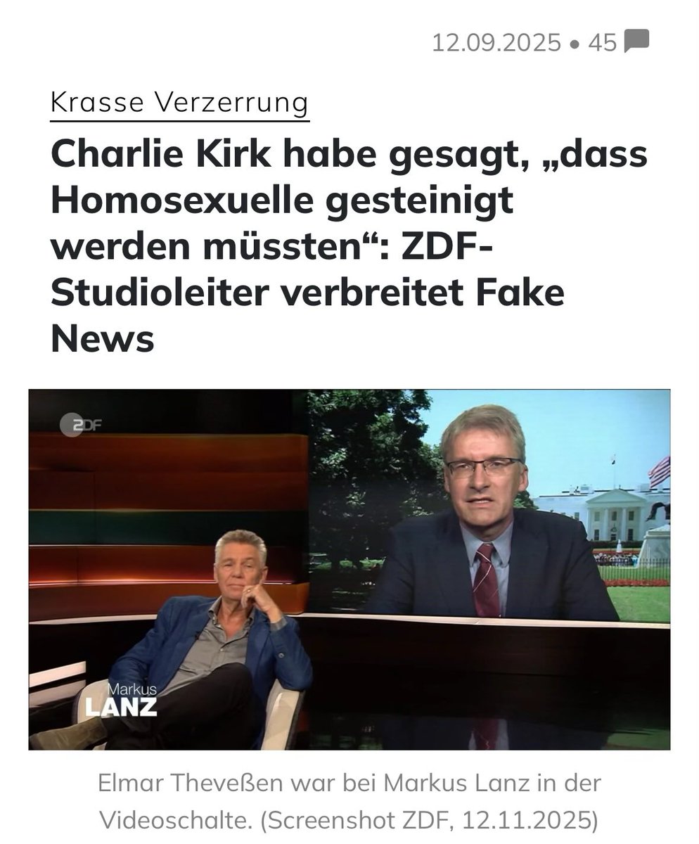 Selbst nachdem ein Mensch feige aus dem Hinterhalt erschossen wurde, verbreitet das ZDF widerliche, linksideologische Fake News.