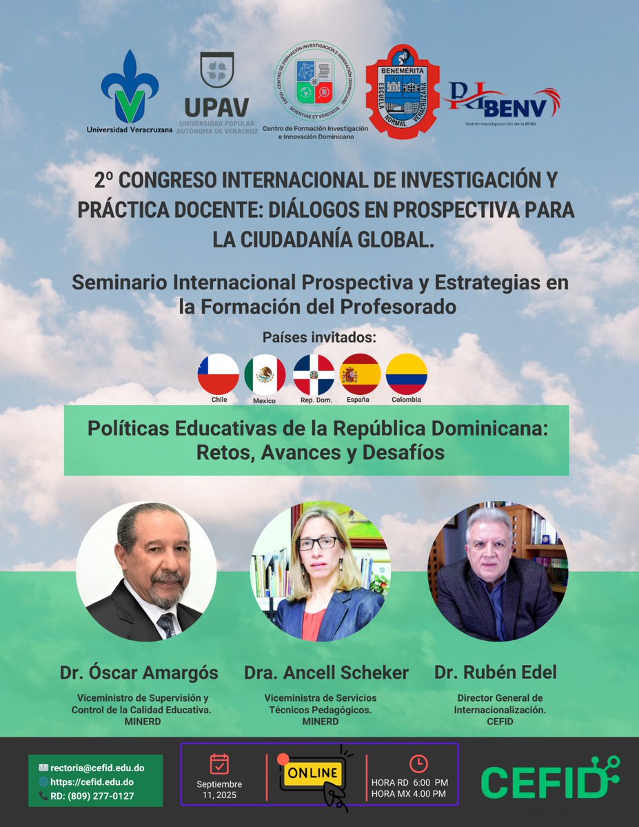 Un honor y placer dialogar con los ViceMinistros sobre las Políticas Educativas del sistema educativo dominicano. Desafíos compartidos en República Dominicana, El Caribe y Latinoamérica 🙌🏻 <a href="/RepublicRd/">RepublicaDominicana</a> #MinReD #CEFID <a href="/SEducacionVer/">SEV | Secretaría de Educación de Veracruz 📚✏️</a> <a href="/Normal_Veracruz/">BENV</a> <a href="/upav_edu/">UPAV</a> <a href="/UVeracruzanaMx/">Universidad Veracruzana</a>