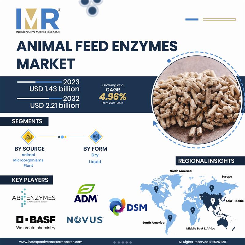 IntrospectiveM4's tweet image. The Animal Feed Enzymes Market is evolving to meet this challenge, projected to grow from USD 1.43 Bn to USD 2.21 Bn.

Get the PDF 👉 introspectivemarketresearch.com/request/15889

Analyze market dynamics, segmentation, and key opportunities.

#SustainableFarming #FeedEfficiency #Agribusiness #IMR