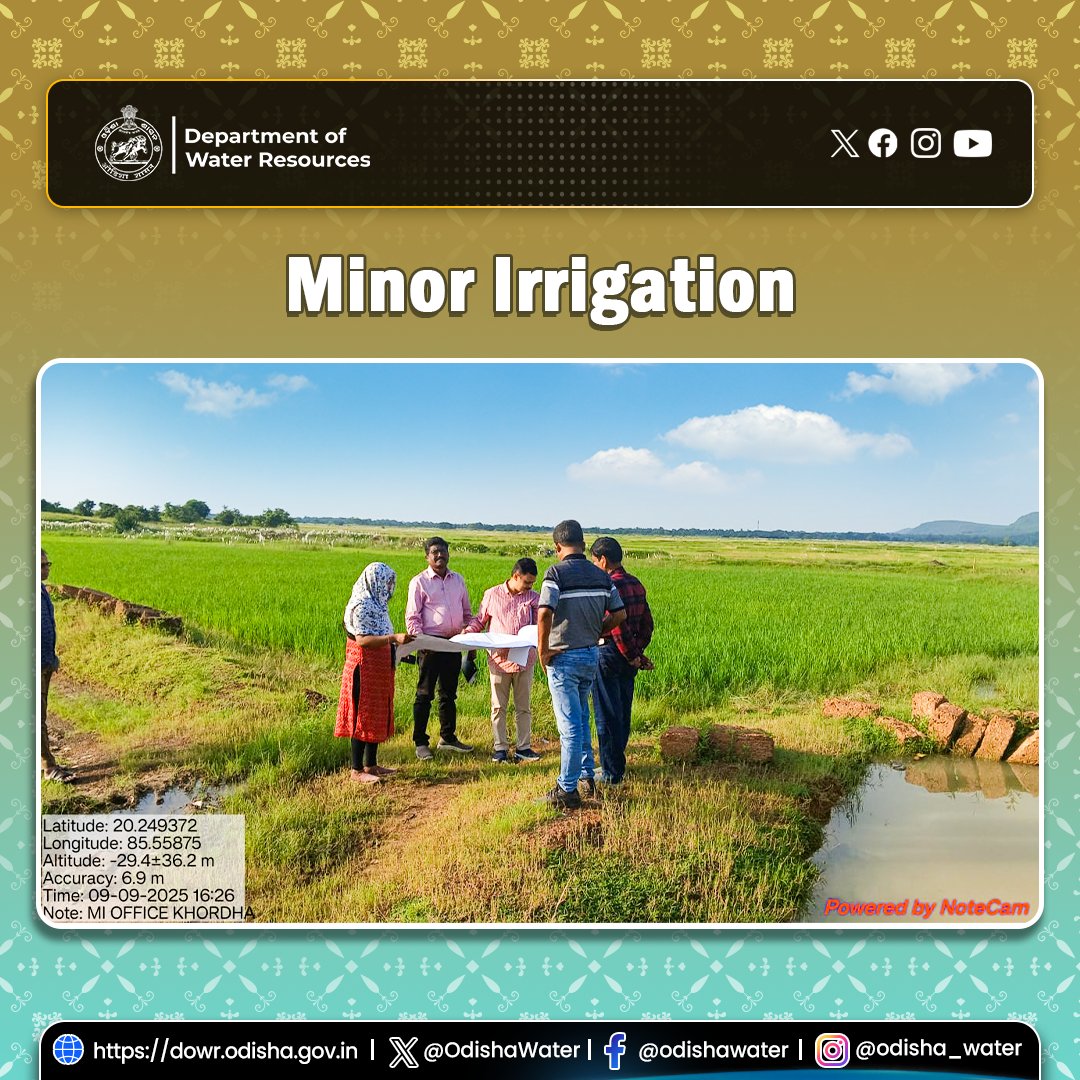 OdishaWater's tweet image. Adl. CE, CMIC Bhubaneswar visited the proposed new #CheckDam at Asuradhipa under the #MATY scheme of MI Division, Khordha. 🌊 💧 #OdishaWater #MinorIrrigation #IrrigationDevelopment
@CMO_Odisha @DC_Odisha @_anugarg @IPR_Odisha @OIIPCRA_OCTDMS @OLICLTD @ltd_occ @CE_Megalift