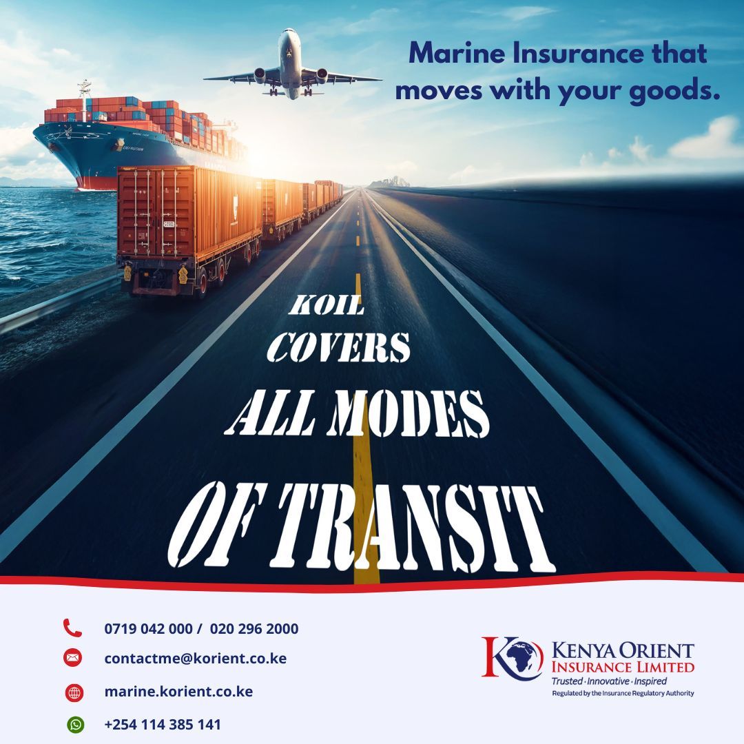 Your cargo never travels alone.
KOIL Marine Insurance moves with your goods—on land, sea, or air. 🚛🚢✈.

Reach us on: 
📞 0719 042 000 / 020 296 2000
📧 contactme@korient.co.ke
🌐 marine.korient.co.ke