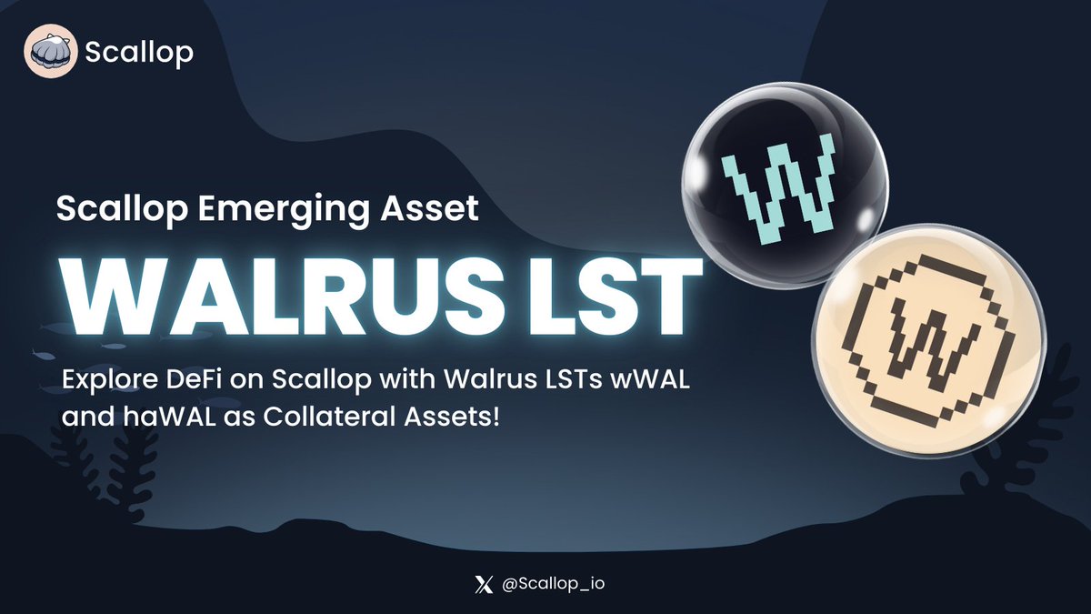 ✨Scallop Emerging Assets - Walrus LST

Discover DeFi opportunities on Scallop with Walrus LSTs while securing Sui Network and earning rewards.

wWAL by <a href="/WalrusLST/">Winter Walrus 🦭/acc ❄️</a> and haWAL by <a href="/HaedalProtocol/">Haedal🦦</a> now available on Scallop as Collateral Assets!

Deposit wWAL and haWAL as collateral on